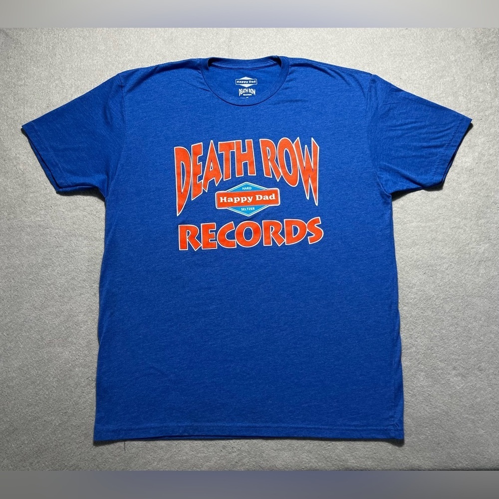 Happy Dad x Death Row T-Shirt Royal Blue XL Collab Tee Short Sleeve Cotton Blend